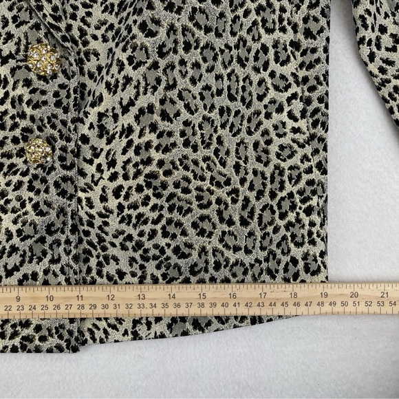 VTG Criscione New York Cache Womens Jacket Blazer Large Metallic Leopard Print - Picture 11 of 13